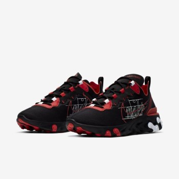 Nike React Element 55 - Férfi Utcai Cipő - Fekete/Piros/Fehér